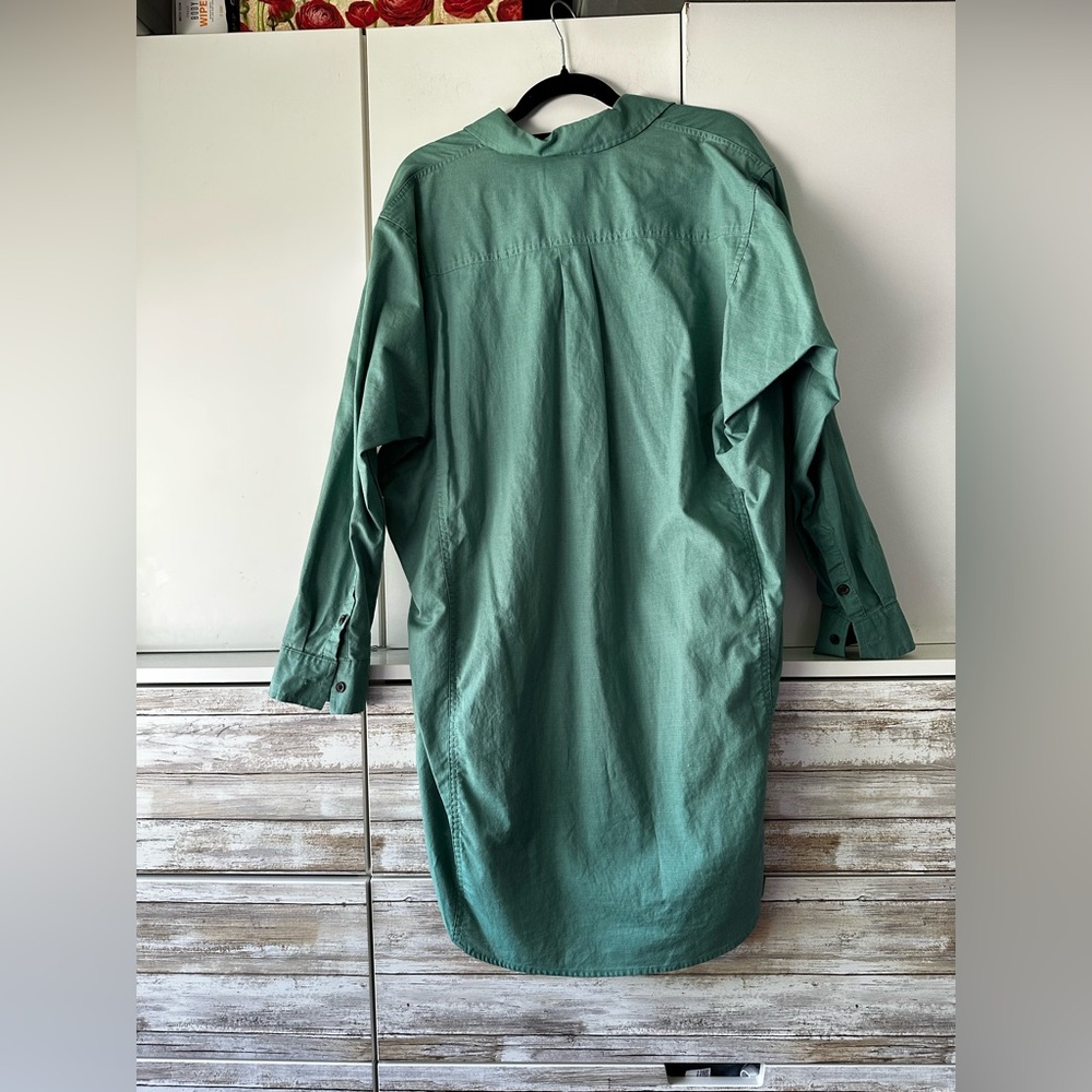 💚 Universal Thread Sage Green Linen Blend Tunic Shirt Dress M - Picture 4 of 8